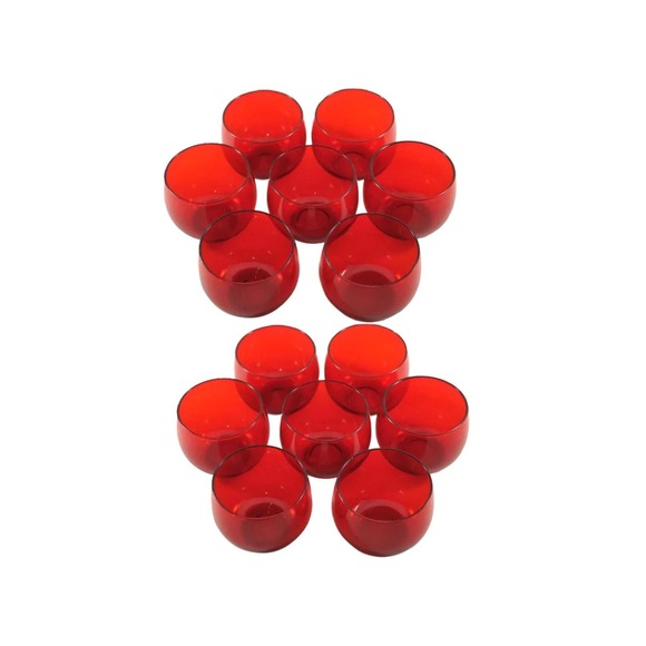 Roly Poly Glasses Cranberry Lustre Set of 14 - Picture 10 of 10